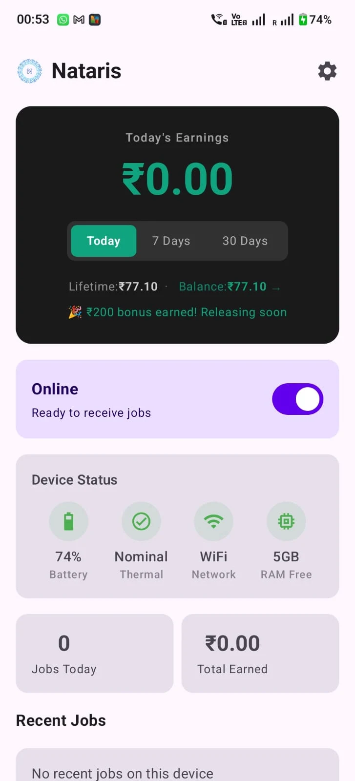 Nataris — Run AI, Earn Money screenshot